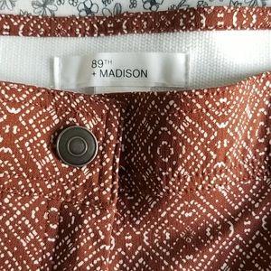 NWT 89th + Madison Diamond Geo pull on pants